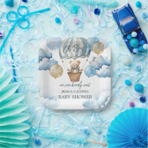 Baby shower van Teddy Bear Hot Air Papieren Bordje