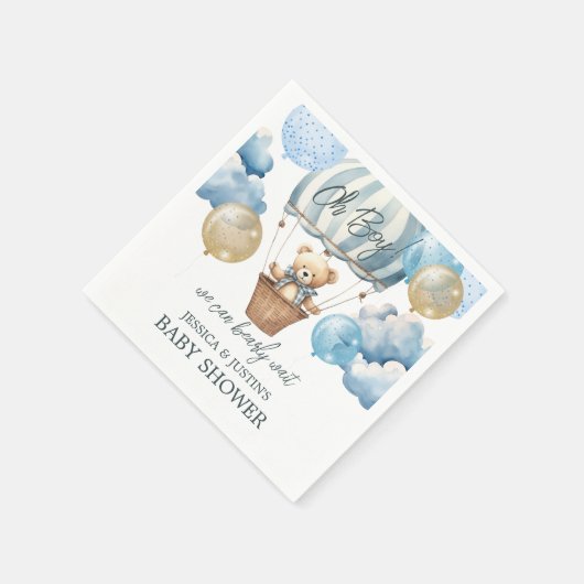 Baby shower van Teddy Bear Hot Air Servet (Hoek)