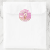 Baby shower van Teddy Bear Pink-ballonnen Ronde Sticker (Tas)