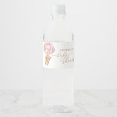 Baby shower van Teddy Bear Pink-ballonnen Waterfles Etiket (Voorkant)