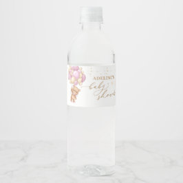 Baby shower van Teddy Bear Pink-ballonnen Waterfles Etiket