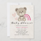 Baby shower van Teddy Bear (roze) Kaart (Voorkant)