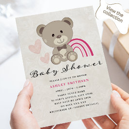 Baby shower van Teddy Bear (roze) Kaart