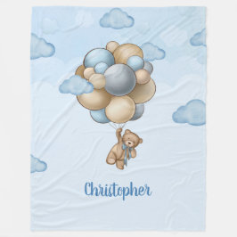 Baby shower van Teddy beige bruine beige ballonnen Fleece Deken