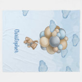 Baby shower van Teddy beige bruine beige ballonnen Fleece Deken (Voorkant (Horizontaal))