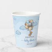 Baby shower van Teddy beige bruine beige ballonnen Papieren Bekers (Achterkant)