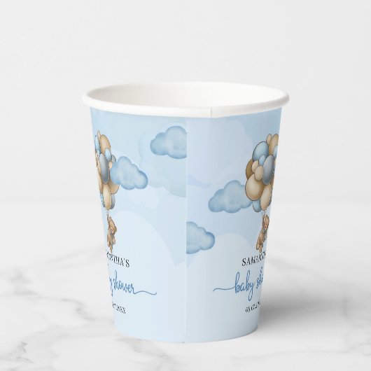 Baby shower van Teddy beige bruine beige ballonnen Papieren Bekers (Rechts)