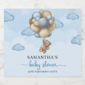 Baby shower van Teddy beige bruine beige ballonnen Sparkling Wijnetiket (Enkel label)