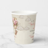 Baby shower van Teddy berg roze bruine ivoorballon Papieren Bekers (Rechts)