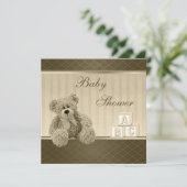  Baby shower van Teddy & Building Blocks Kaart (Staand voorkant)