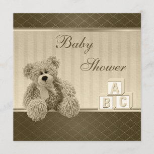  Baby shower van Teddy & Building Blocks Kaart