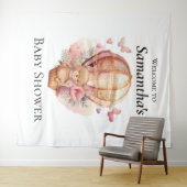 Baby shower van Teddy Foral Girl Wandkleed (In Situ (horizontaal))