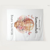 Baby shower van Teddy Foral Girl Wandkleed (Voorkant (horizontaal))