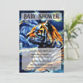 Baby shower van tijger Oerwoud van dieren en Sterr Kaart (Staand voorkant)