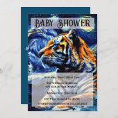 Baby shower van tijger Oerwoud van dieren en Sterr Kaart (Voorkant / Achterkant)