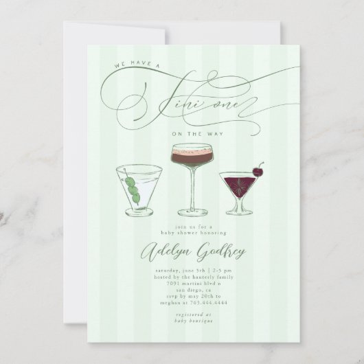 Baby shower van Tini One Martini Kaart (Voorkant)