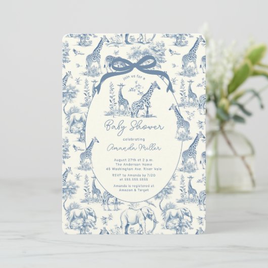 Baby shower van Toile De Jouy Kaart (Staand voorkant)