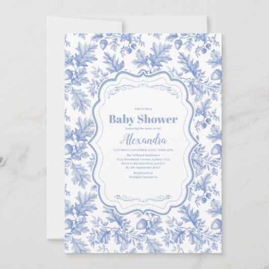 Baby shower van Toile De Jouy Woodland Kaart (Voorkant)