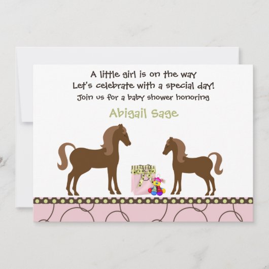 Baby shower van Trendy Horse Kaart (Voorkant)
