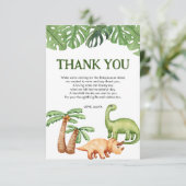 Baby shower van Tropical Dinosaur Boy Bedankkaart (Staand voorkant)