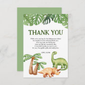Baby shower van Tropical Dinosaur Boy Bedankkaart (Voorkant / Achterkant)