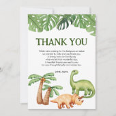 Baby shower van Tropical Dinosaur Boy Bedankkaart (Voorkant)