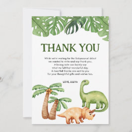 Baby shower van Tropical Dinosaur Boy Bedankkaart