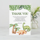 Baby shower van Tropical Dinosaur Boy Bedankkaart (Staand voorkant)