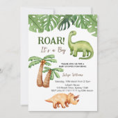 Baby shower van Tropical Dinosaur Boy Kaart (Voorkant)
