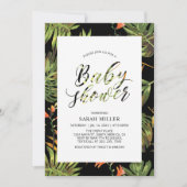 Baby shower van Tropical Floral Pattern Kaart (Voorkant)
