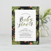 Baby shower van Tropical Floral Pattern Kaart (Staand voorkant)