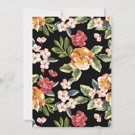 Baby shower van Tropical Floral Pattern Kaart (Achterkant)