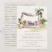 Baby shower van Tropisch Palm Beach Cabana uitnodi Bedankkaart (Voorkant / Achterkant)