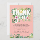Baby shower van tropische Floral Bedankkaart (Voorkant)