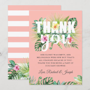 Baby shower van tropische Floral Bedankkaart