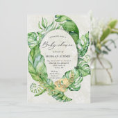 baby shower van tropische goudbladeren (Staand voorkant)