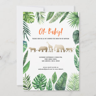 Baby shower van Tropische loof en gouddieren