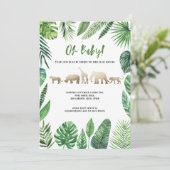 Baby shower van Tropische loof en gouddieren (Staand voorkant)