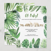 Baby shower van Tropische loof en gouddieren (Voorkant / Achterkant)