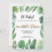 Baby shower van Tropische loof en gouddieren (Voorkant)