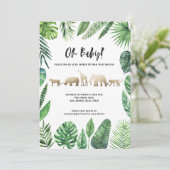 Baby shower van Tropische loof en gouddieren (Staand voorkant)