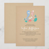 baby shower van tweeling jongen en meisje schattig kaart (Voorkant / Achterkant)