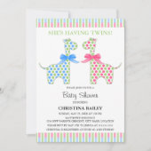 Baby shower van Twin Boy and Girl Giraffe Kaart (Voorkant)
