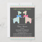 Baby shower van Twin Boy and Girl Giraffe Kaart (Voorkant)