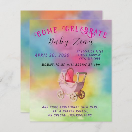 Baby shower van Tye-Dye Princess (Voorkant / Achterkant)