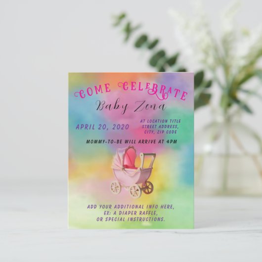 Baby shower van Tye-Dye Princess (Staand voorkant)