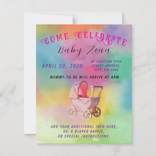 Baby shower van Tye-Dye Princess (Voorkant)