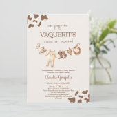 baby shower van un vaquerito viene en camino kaart (Staand voorkant)