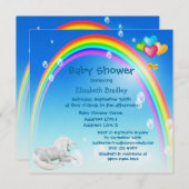 Baby shower van Unicorn, regenboog en bubbels Kaart (Voorkant / Achterkant)