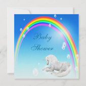 Baby shower van Unicorn, regenboog en bubbels Kaart (Achterkant)